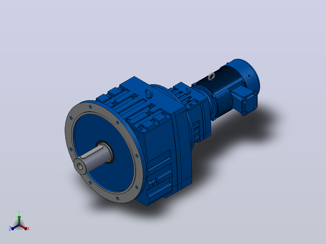 RF137R77法兰轴伸式组合型斜齿轮减速机RF137R77-Y3-4P-100-M1-0°-Φ550主视图
