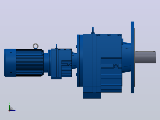RF137R77法兰轴伸式组合型斜齿轮减速机RF137R77-Y3-4P-100-M1-0°-Φ550左视缩略图