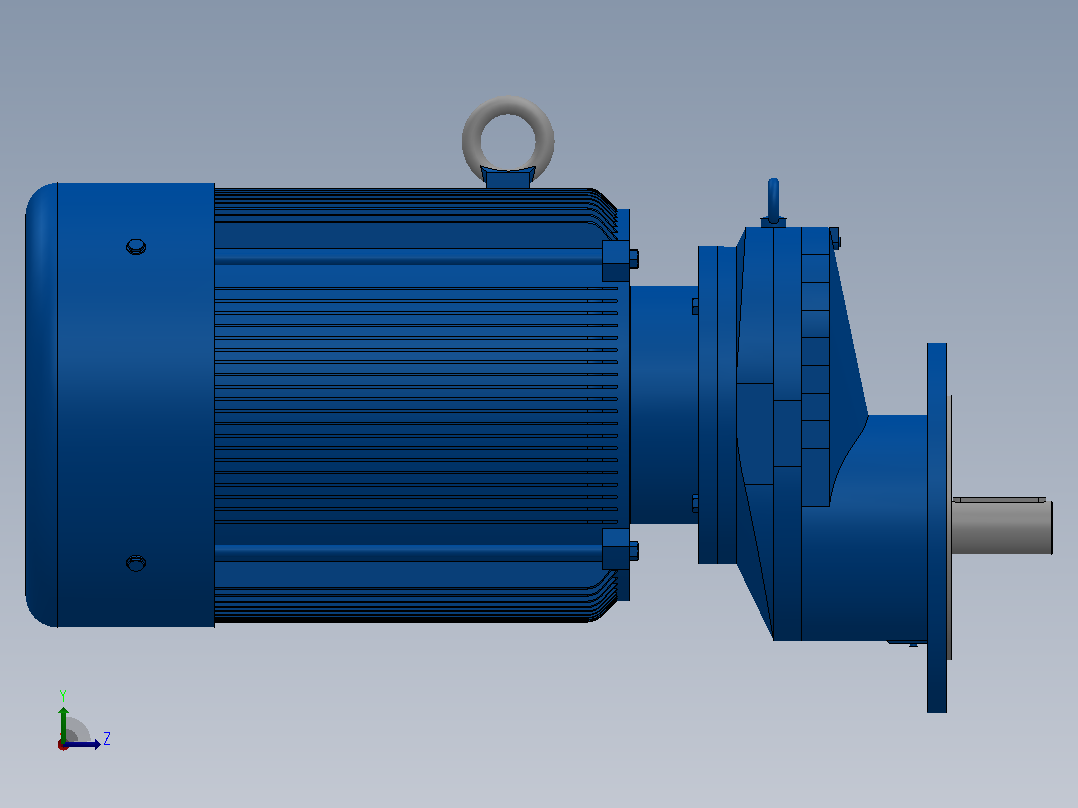 RXF97法兰轴伸式安装斜齿轮减速机RX97-Y30-4P-200L-M1-0°-Φ350左视图