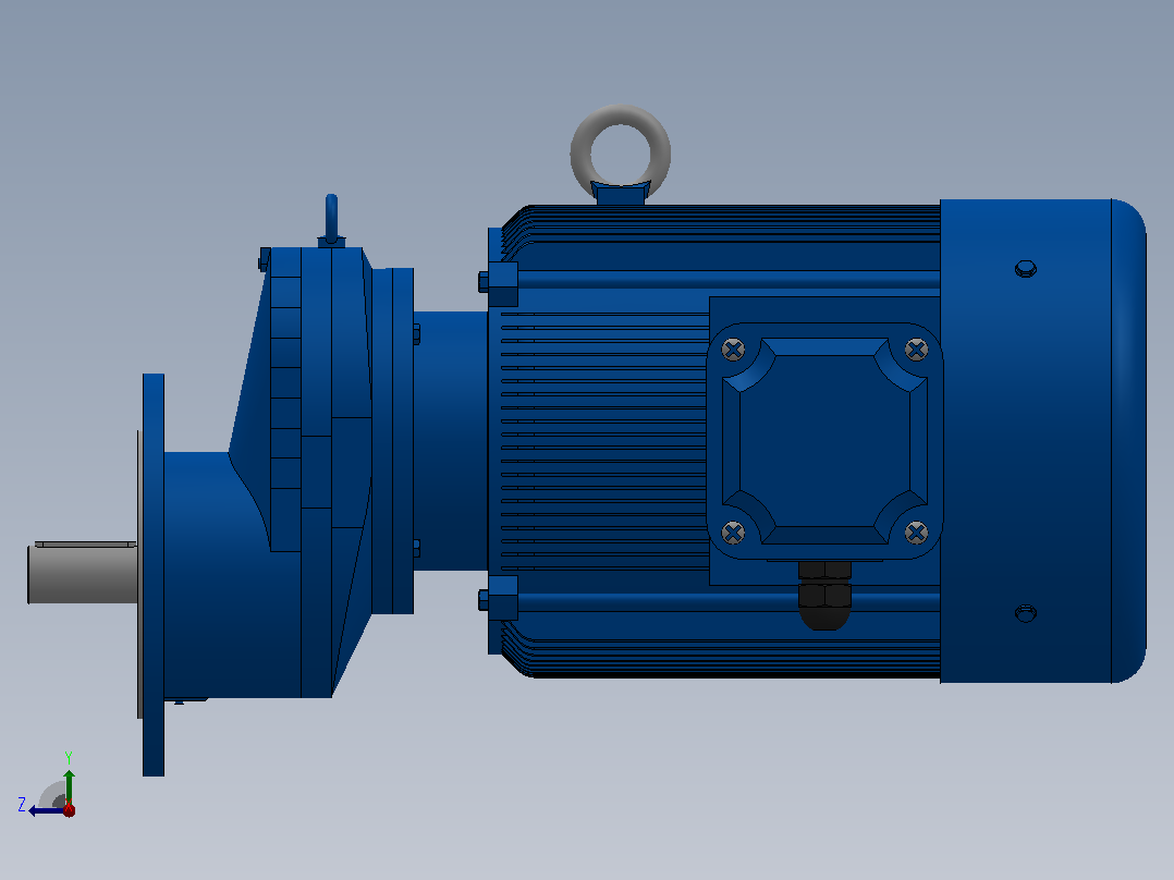 RXF97法兰轴伸式安装斜齿轮减速机RX97-Y30-4P-200L-M1-0°-Φ350右视图