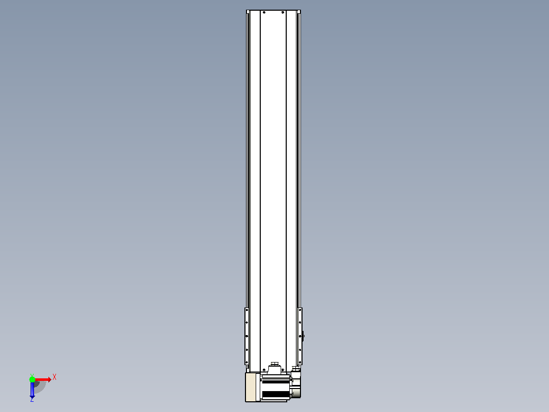 皮带直线轴半封闭可选导轨TPA-HNB-220D-176-L1050-LU-C-P1K-N3俯视图