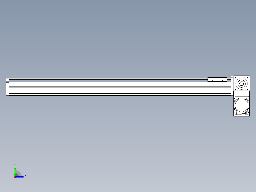 皮带直线轴半封闭可选导轨TPA-HNB-65S-90-L750-RP-Y-P20-N3左视图