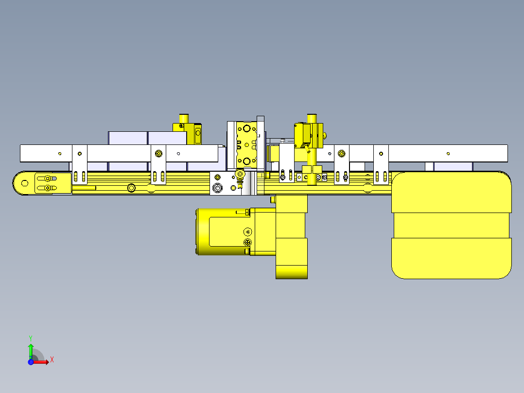不同高度工件的分类机构前视图