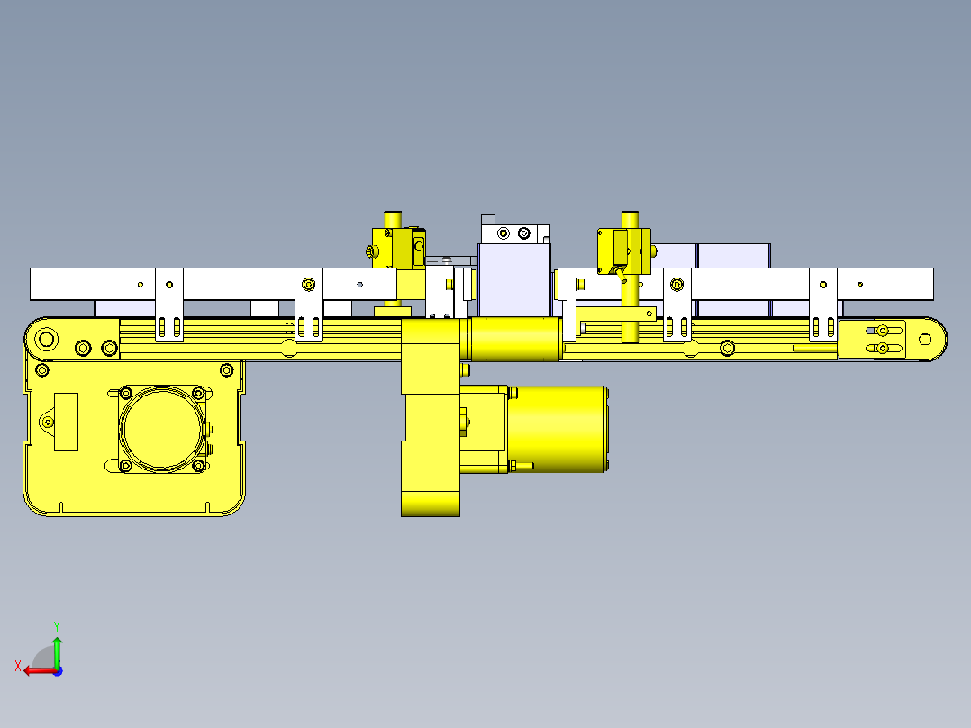 不同高度工件的分类机构后视图