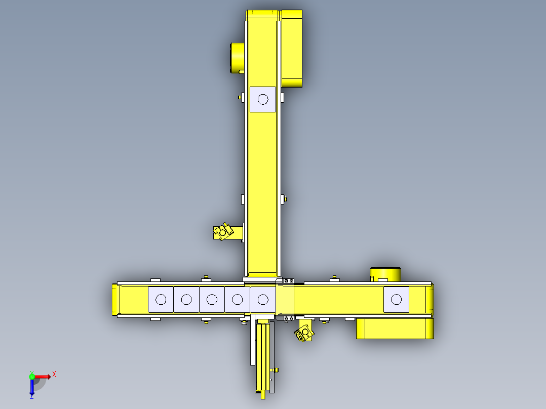 不同高度工件的分类机构俯视图