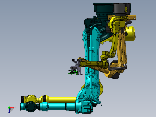 安川、ABB等4款六轴机械手外形图纸 solidworks设计俯视缩略图