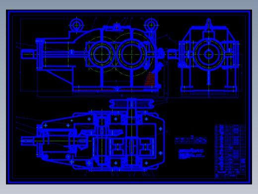 二级齿轮减速器装配图及部分零件图