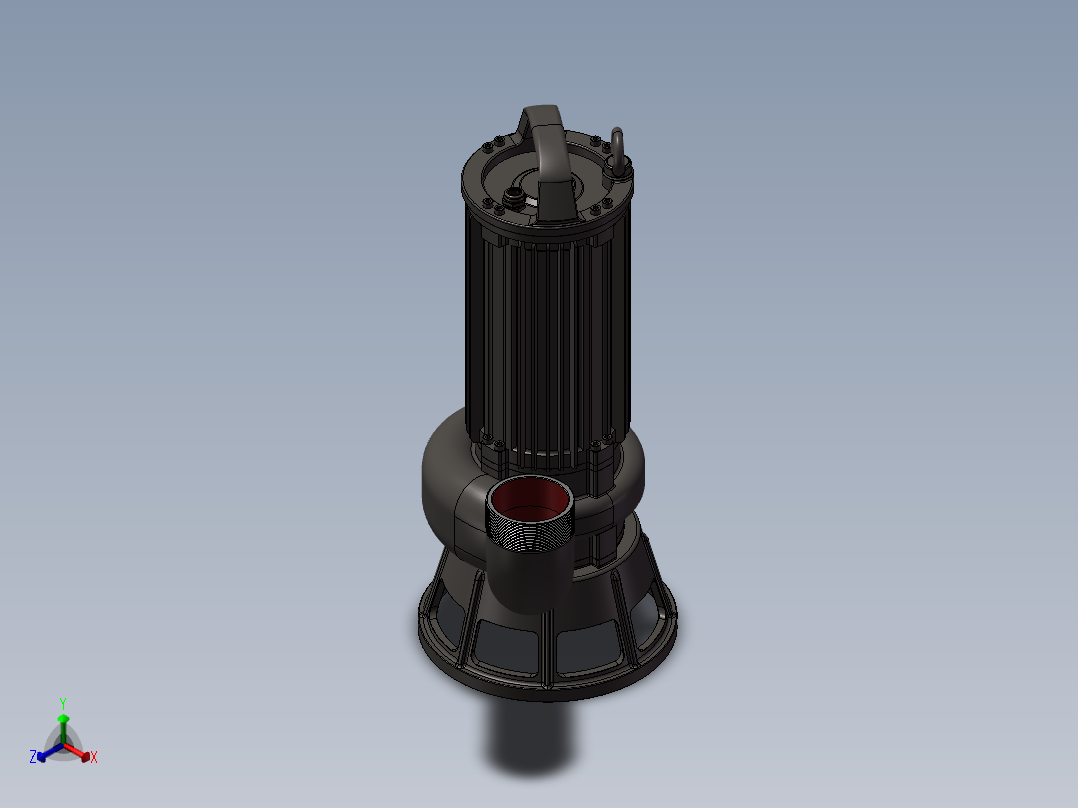 潜水离心泵正等轴测图