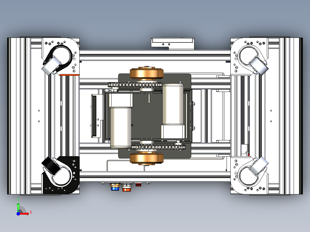 铝型材车架单驱AGV前视图