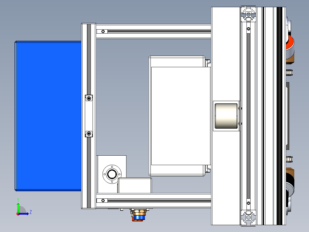铝型材车架单驱AGV左视图