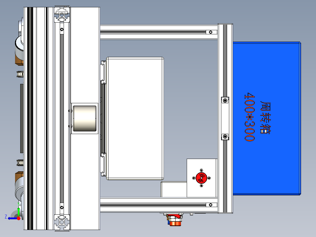 铝型材车架单驱AGV右视图