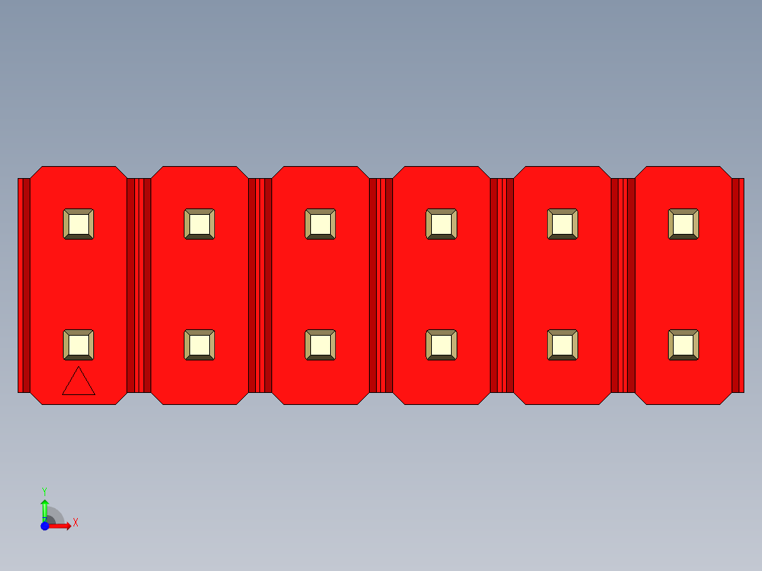 彩色公头100mil（2.54mm）系列-DS1021_red_2x06p_100mil_Type1_rev1.0前视图