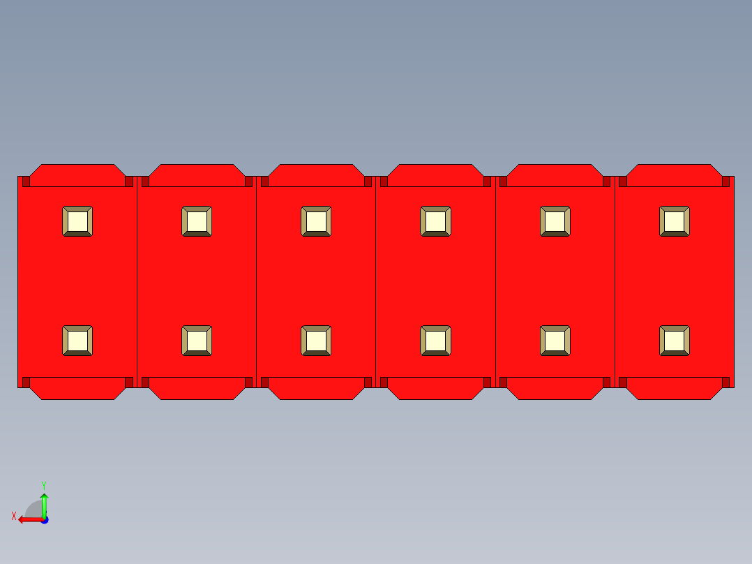 彩色公头100mil（2.54mm）系列-DS1021_red_2x06p_100mil_Type1_rev1.0后视图