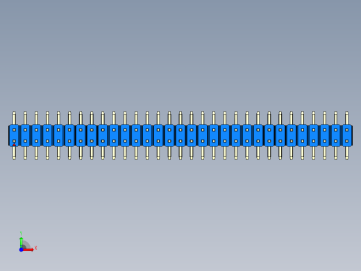 彩色公排针 100mil 2.54mm 系列-DS1022_blue_62p_100mil_TypeSMT_rev1.0前视缩略图