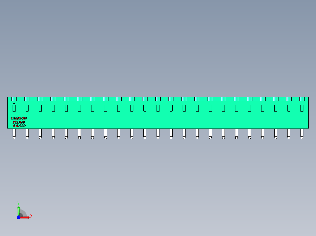 DEGSON 2EDG 系列 5.0mm 可插拔接线端子组-2EDGV-5.0-23P-14-00AH前视图