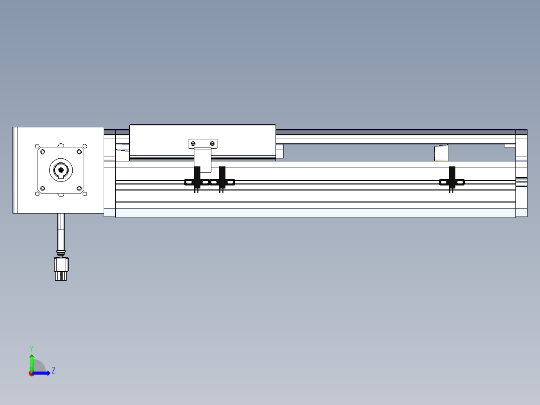 东锦同步带传动-直线滑台模组DH170B-L150-S150-BL-P400W-C3左视图