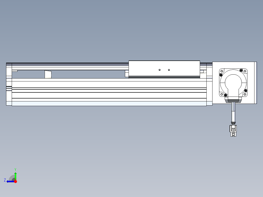 东锦同步带传动-直线滑台模组DH170B-L150-S150-BL-P400W-C3右视图