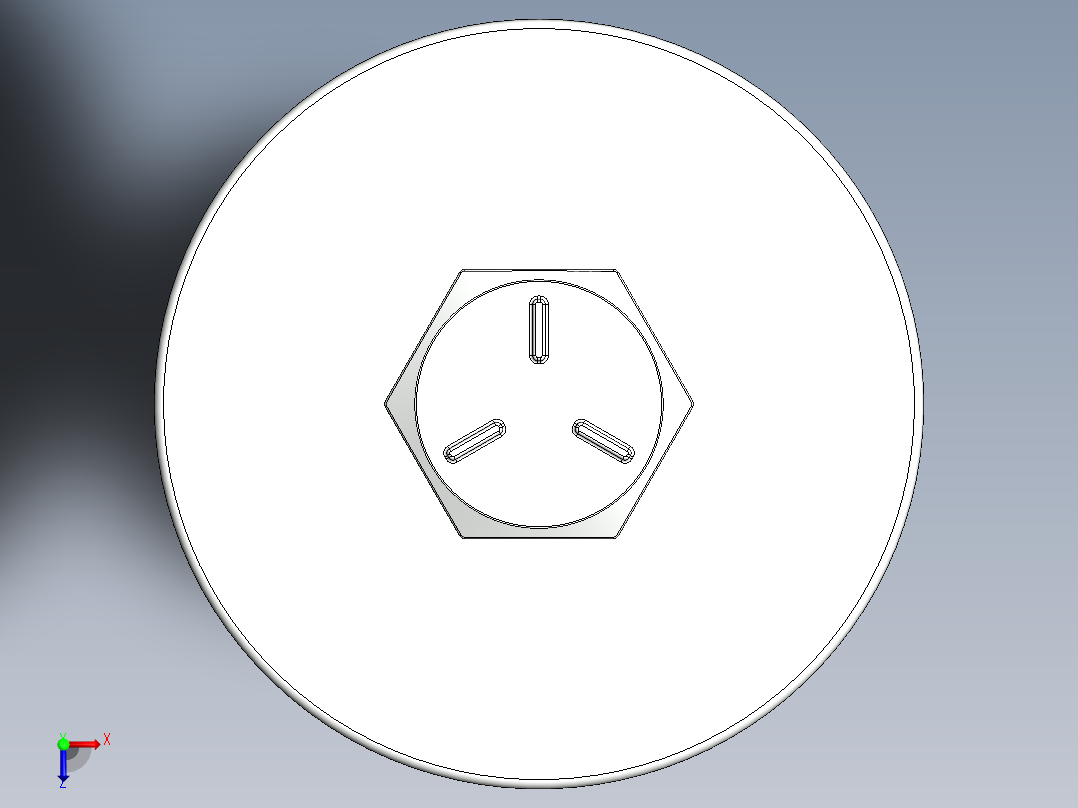 紧固件-0.2500 Hex Bolt-01俯视图