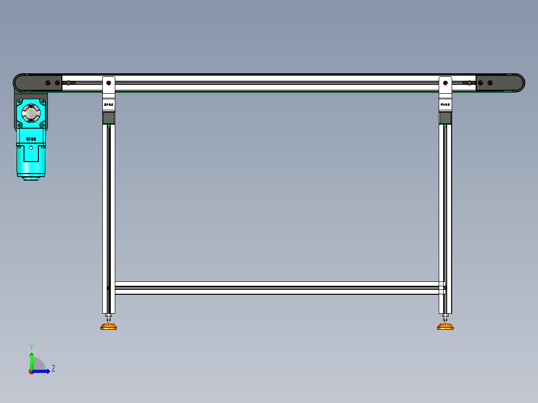 LE-XC5050-右边驱动中载皮带线-负载80kg左视图