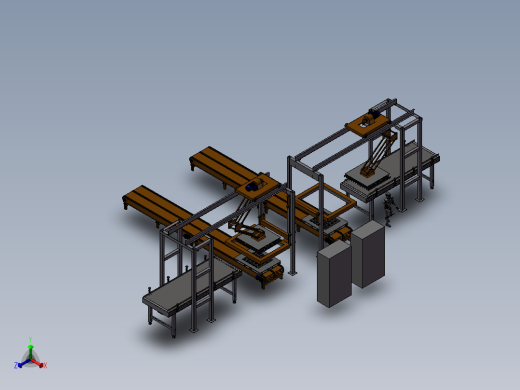 托盘堆垛机流水线正等轴测缩略图