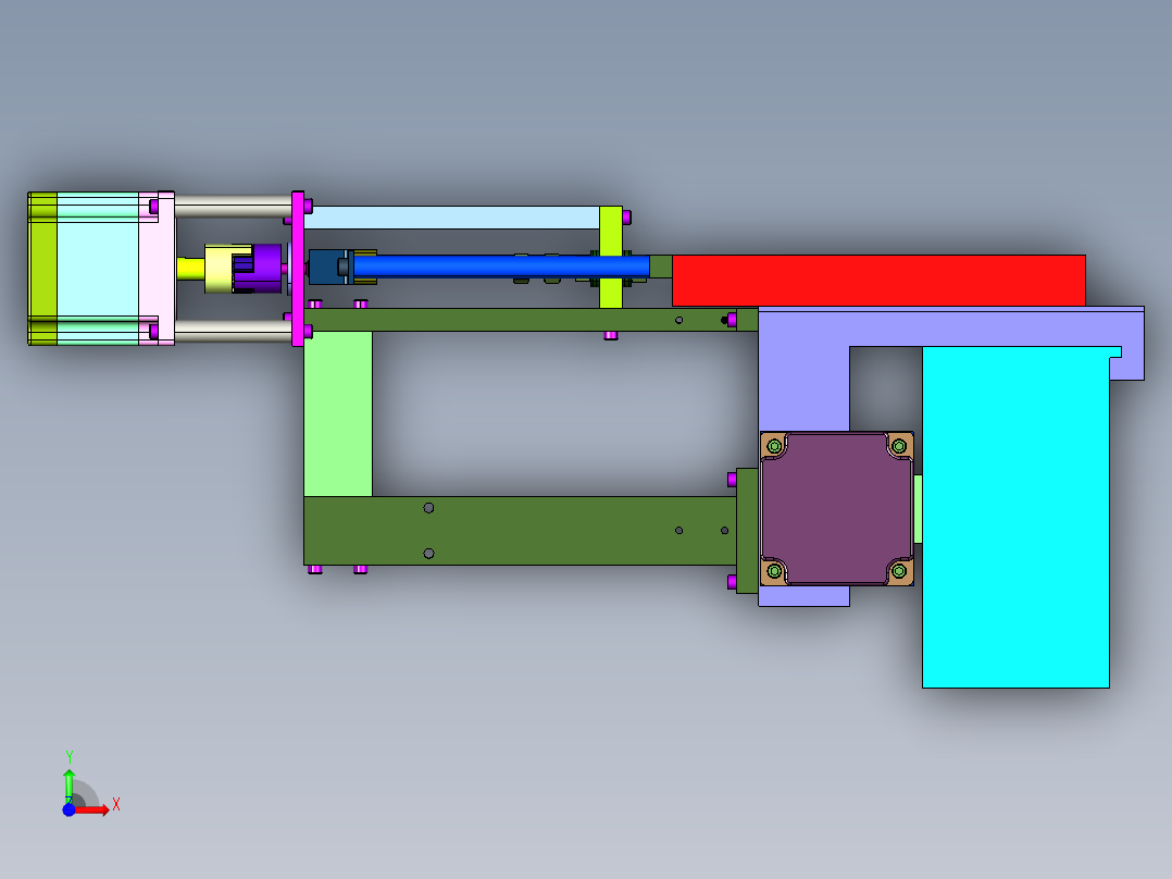 车床自动推进器前视图