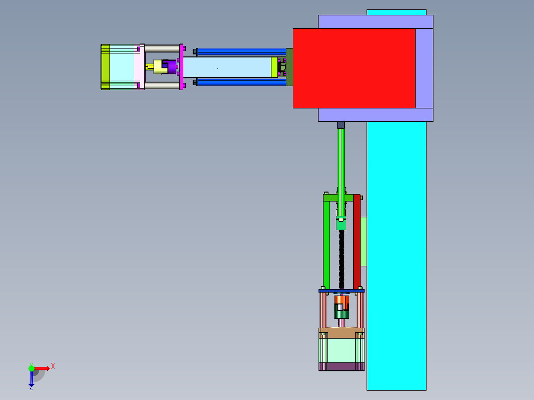 车床自动推进器俯视图