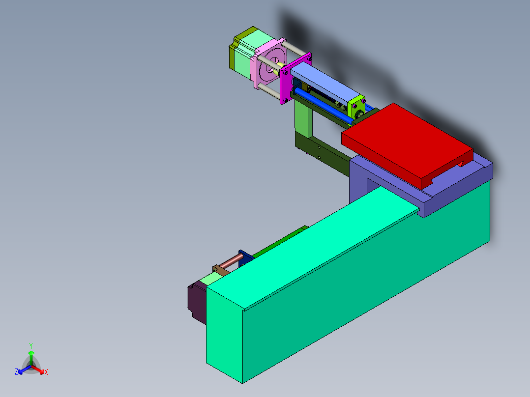车床自动推进器正等轴测图