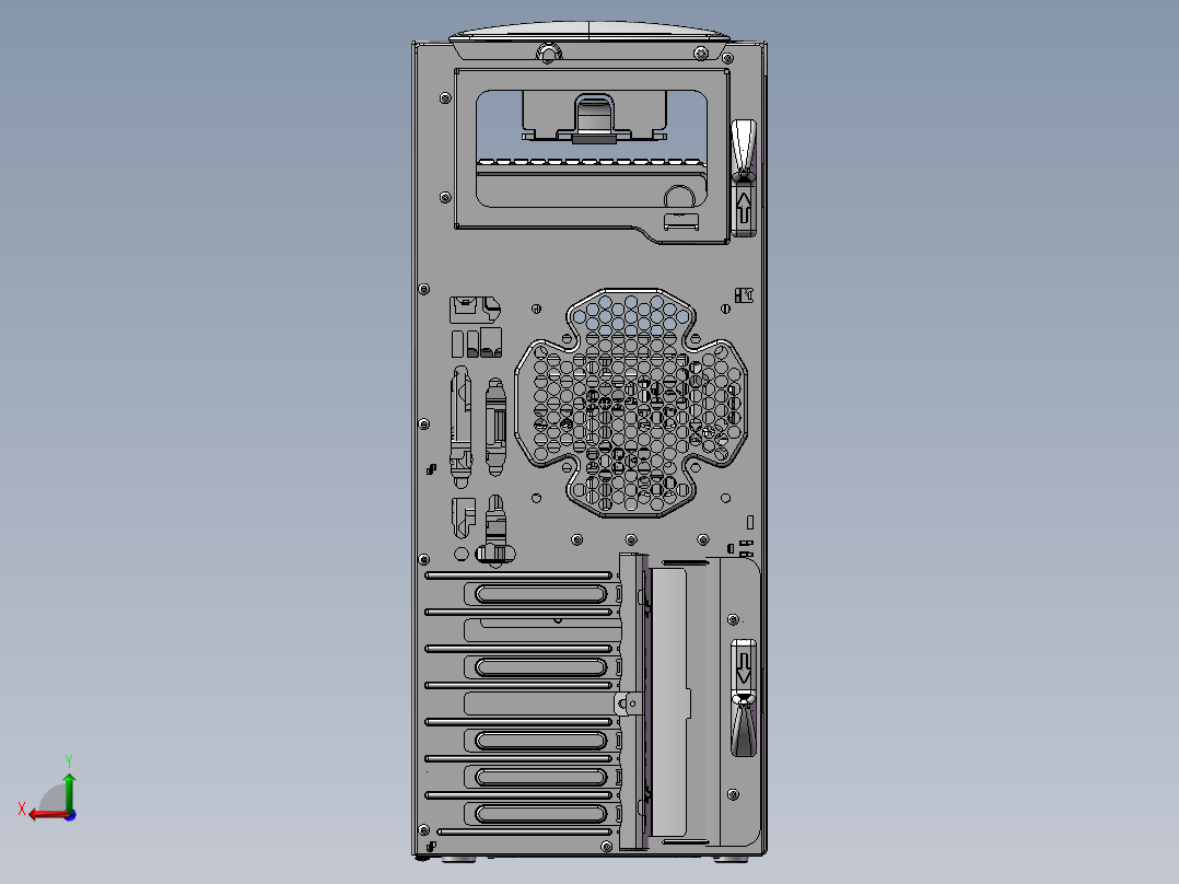 电脑主机箱后视图