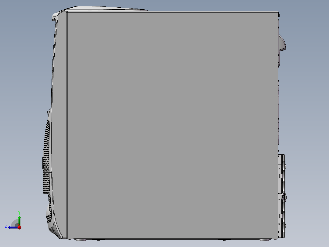 电脑主机箱右视图