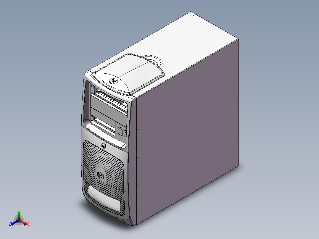 电脑主机箱正等轴测图