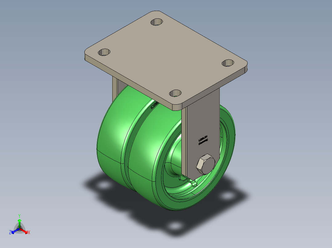 万向轮、脚轮(111)正等轴测图