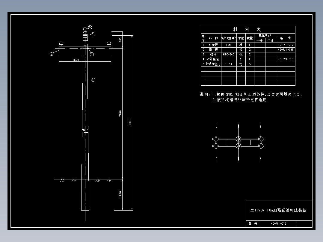 013 Z2(190)-10直线加强杆