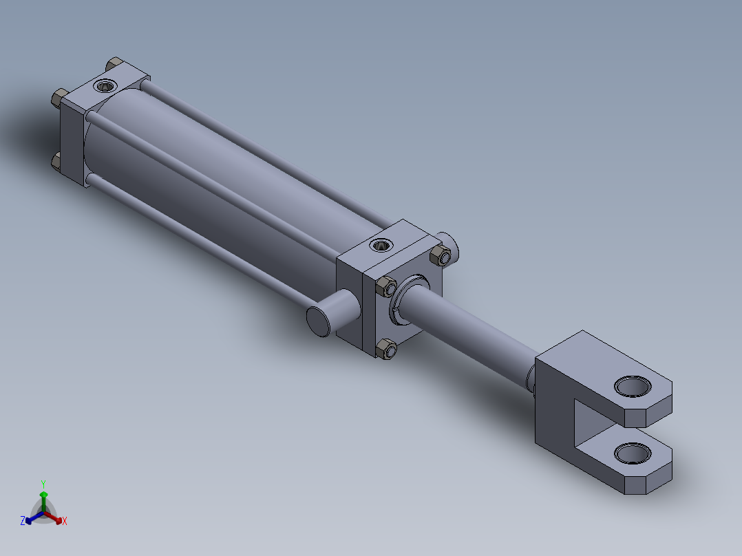 横拉杆液压缸（带前耳轴安装）101.6x50.8x420 mm1-6x50-8x420-mm-1.snapshot.1正等轴测图
