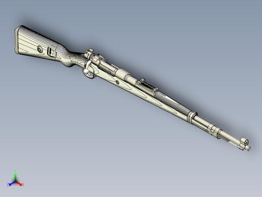 手枪左轮冲锋枪老式狙击步枪设计3D图纸kar98k-complete-1 5 STP IGS X_T