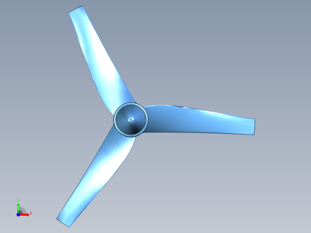 螺旋桨 3 叶片（3.9 英寸）前视图