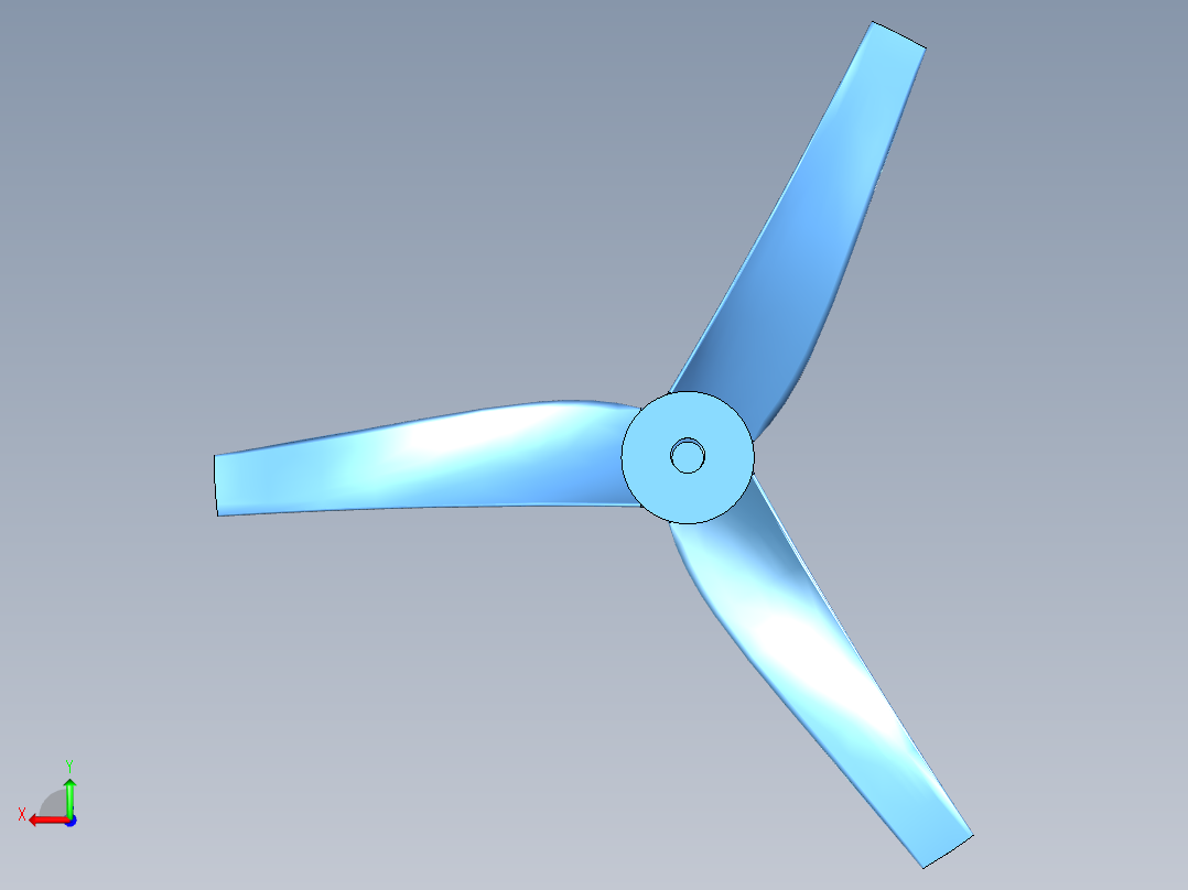 螺旋桨 3 叶片（3.9 英寸）后视图