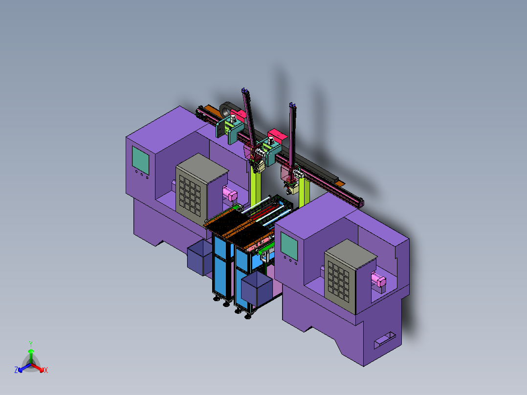 CNC数控车床机械手（自动化双臂型机械手） 3D模型