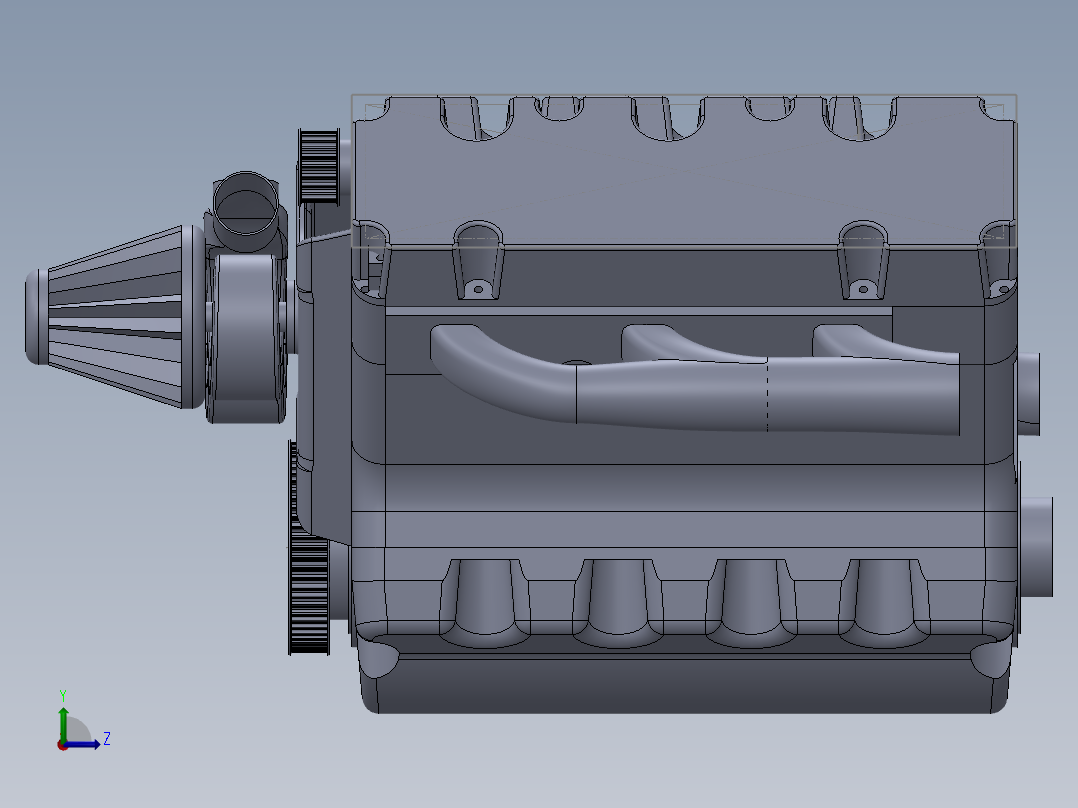 V6发动机左视图