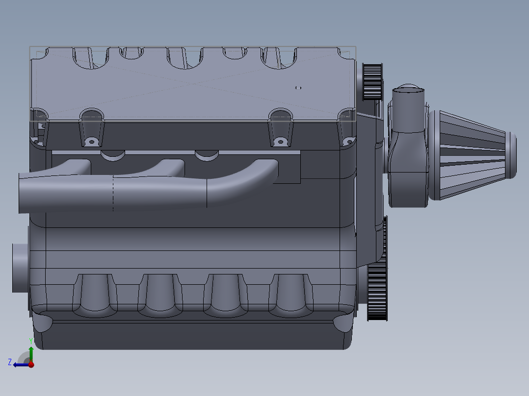 V6发动机右视图