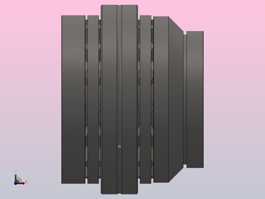 带加长阶梯形轴圈的滚针和双向推力圆柱滚子组合轴承 ZARN...L型_ZARN 90180 L.rar.rar左视图