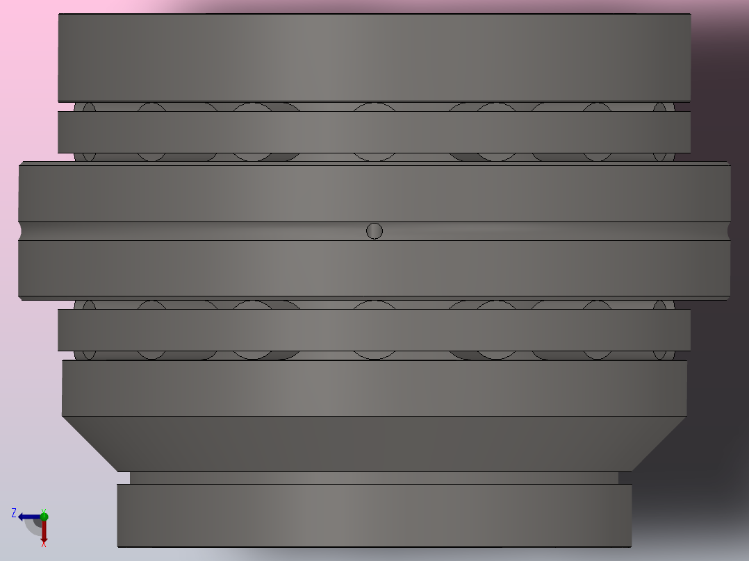 带加长阶梯形轴圈的滚针和双向推力圆柱滚子组合轴承 ZARN...L型_ZARN 90180 L.rar.rar俯视图