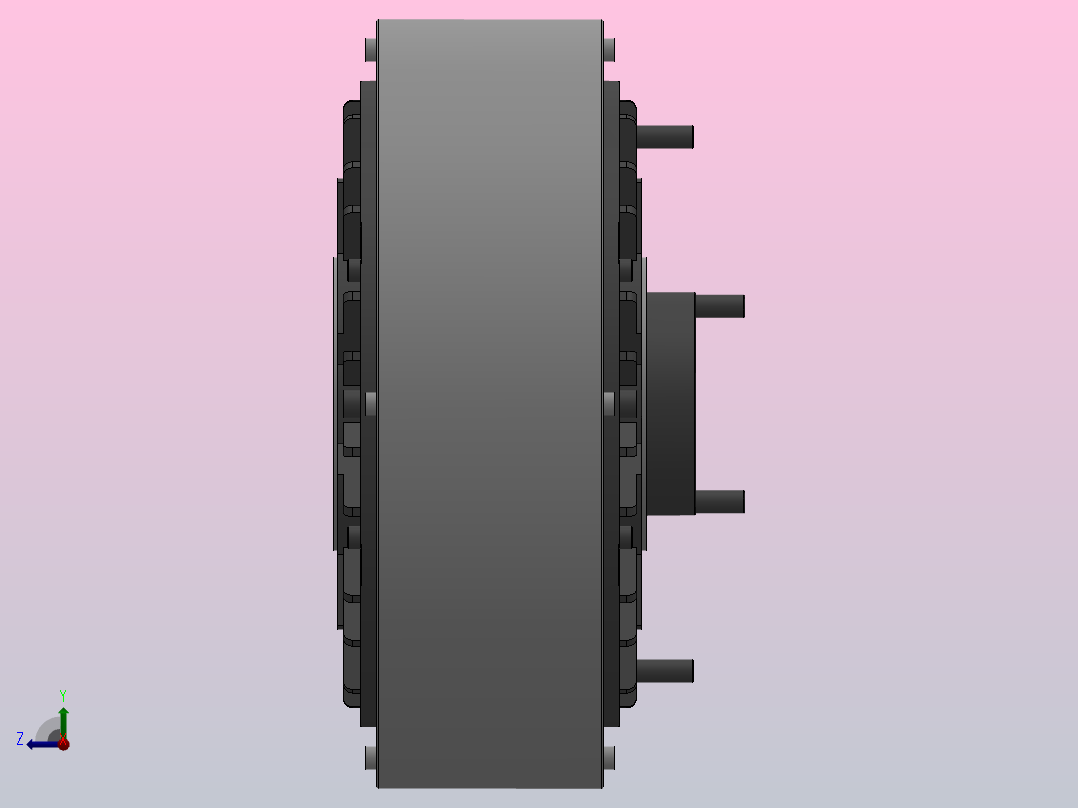 磁粉制动器FZKY1000右视图