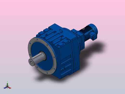 RF147R77法兰轴伸式组合型斜齿轮减速机RF147R77-Y0.75-4P-80-M1-0°-Φ550