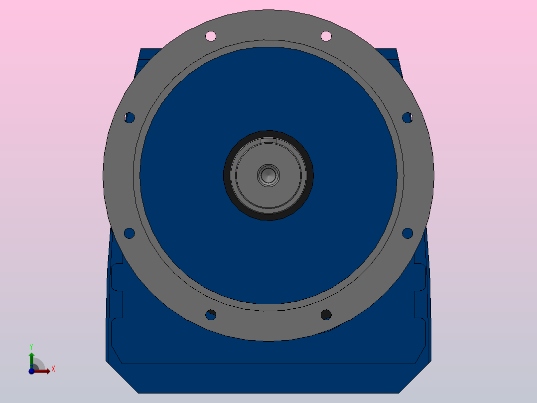 RF147R77法兰轴伸式组合型斜齿轮减速机RF147R77-Y0.75-4P-80-M1-0°-Φ550前视图
