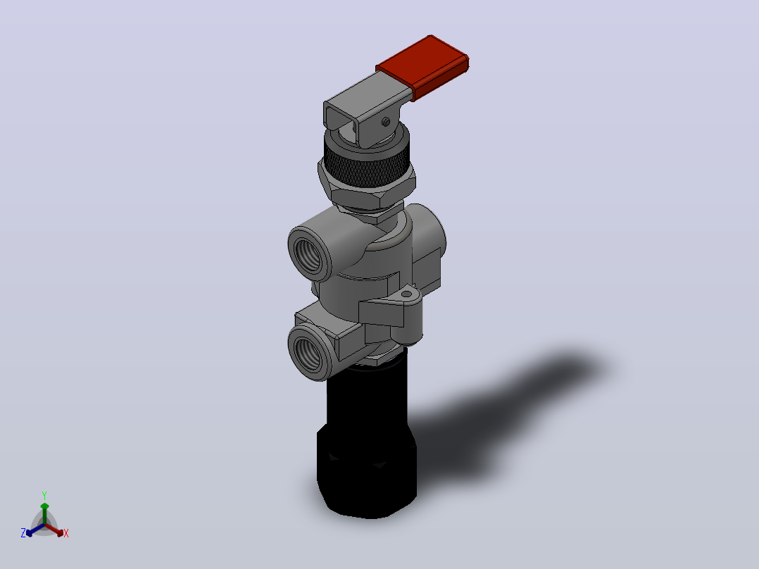 JELP-3HA220-08手扳气控阀[JELP-3HA220-08] (2)正等轴测图