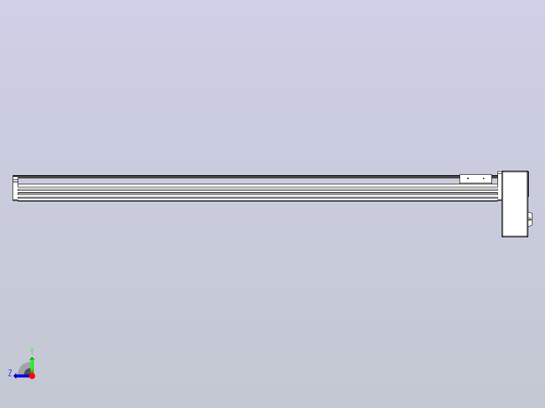 皮带直线轴半封闭可选导轨TPA-HNB-85D-90-L1050-LP-Y-P20-N3右视图