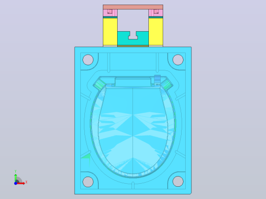 马桶盖上盖模具设计前视缩略图