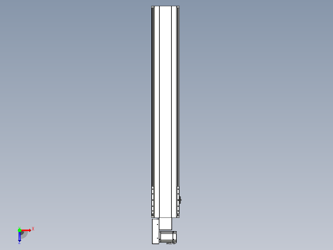 皮带直线轴半封闭可选导轨TPA-HNB-202D-140-L1200-ML-Y-P75-N3俯视图