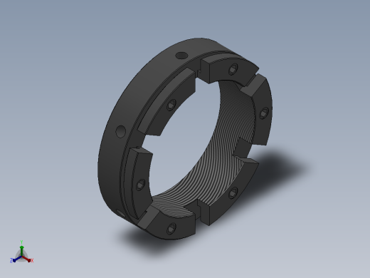 NKA开槽锁紧螺母[NKA M100×2.0]正等轴测缩略图