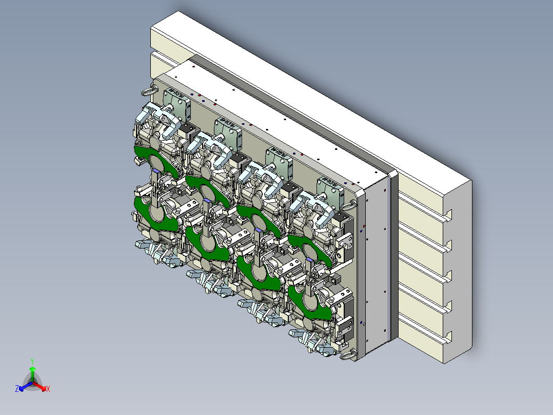 加工中心液压夹具IGS正等轴测图